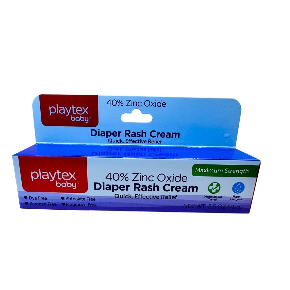 Playtex Baby Maximum Strength Diaper Rash Cream 40% Zinc‎ Oxide 2.5oz 71g New